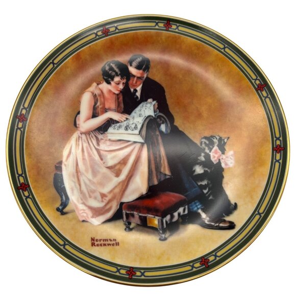 1985 Knowles Norman Rockwell Plate A Couples Commitment 8.5" Bradex 84-R70-7.2 - Picture 2 of 6